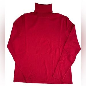 Pursuits, Ltd Silk Turtleneck Red Petite M